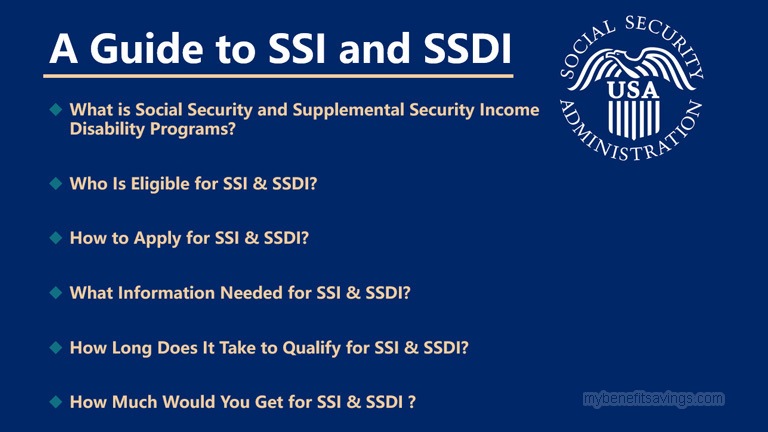 A Guide To Ssi And Ssdi My Benefit Savings 0585