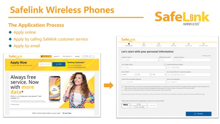 Safelink Wireless Printable Application 1723